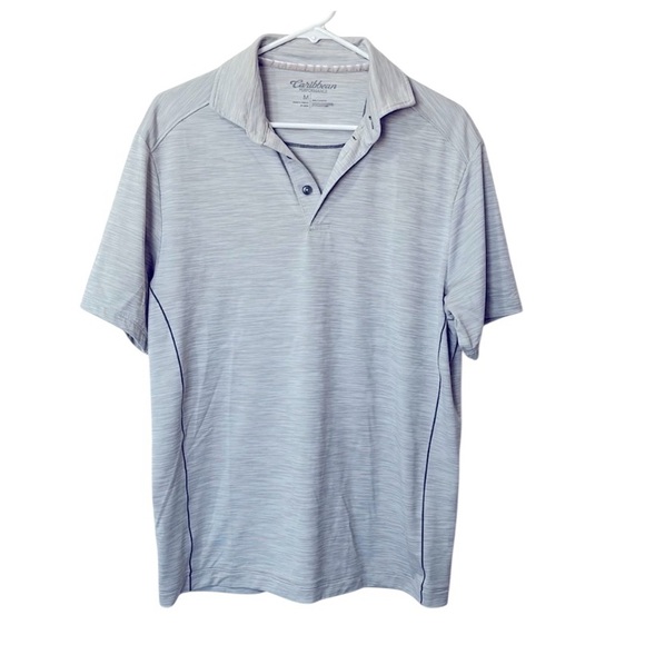 Caribbean Performance Men’s  Size M Gray Polo Golf Athlesure Classic Resort - Picture 1 of 8